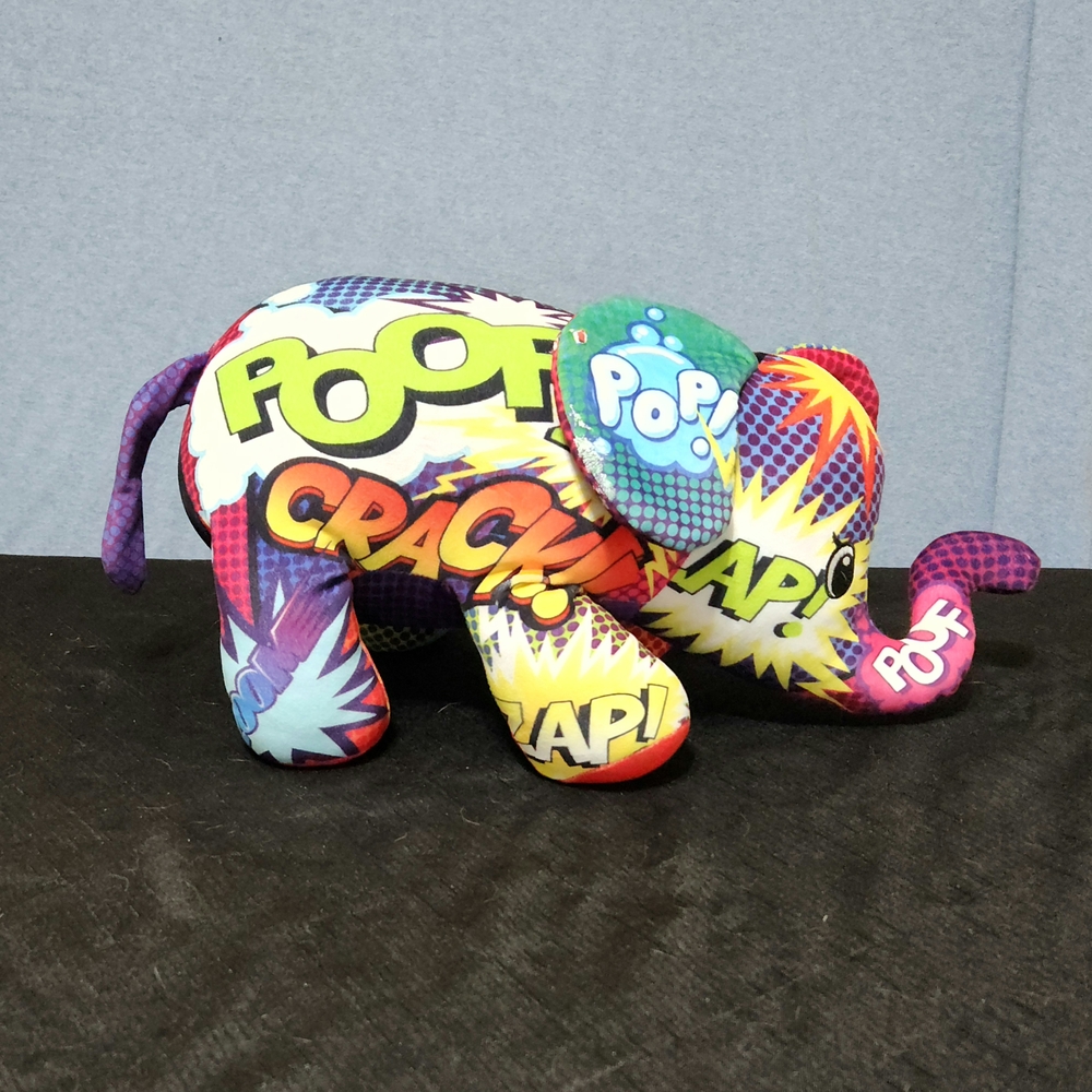 Colorful Pop Art Elephant Plush